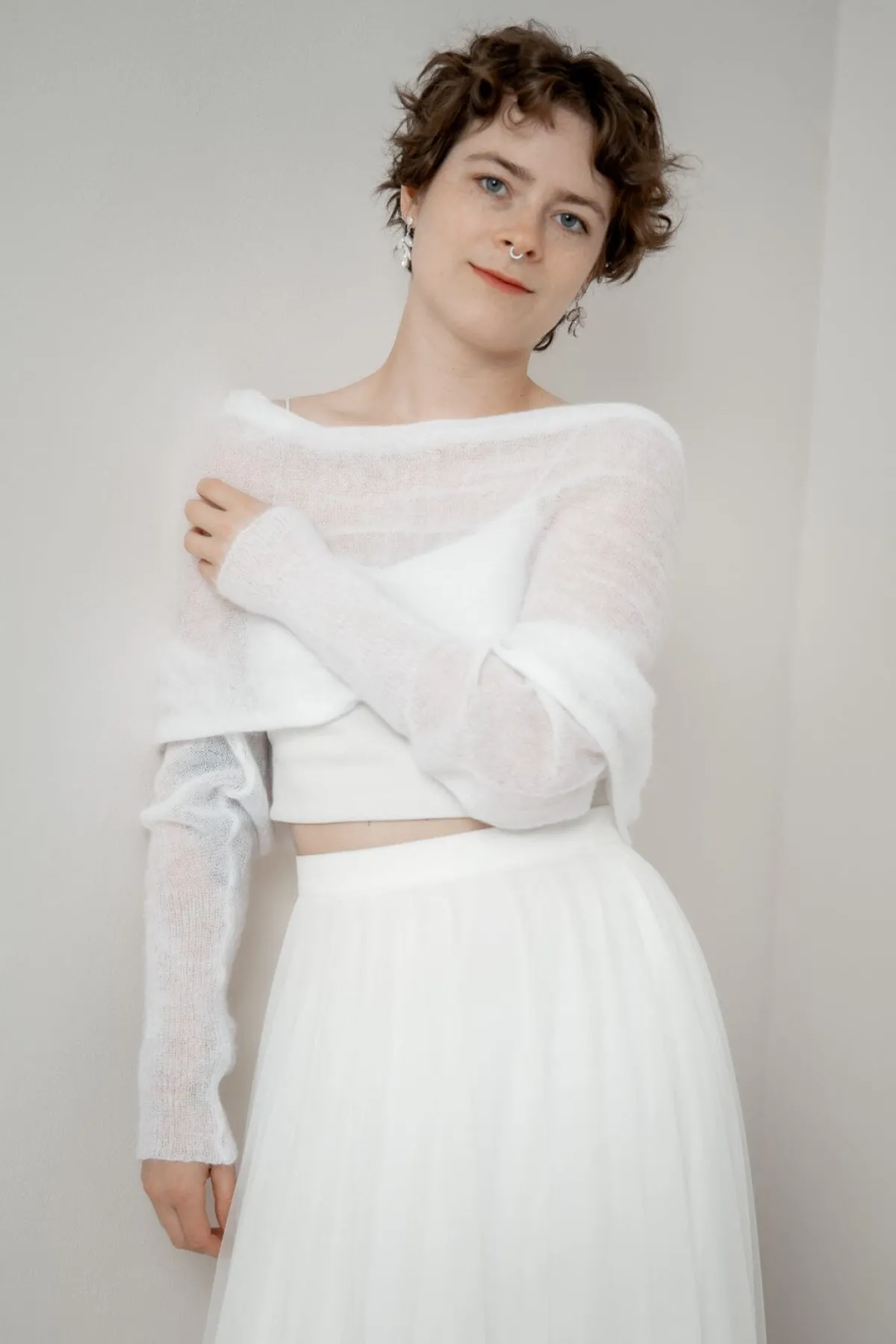 Braut Bolero aus Mohair-Strickmix<Marini Silvano Sale