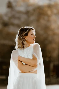 Braut Cape mit langer Schleppe – Oriana<noni Clearance