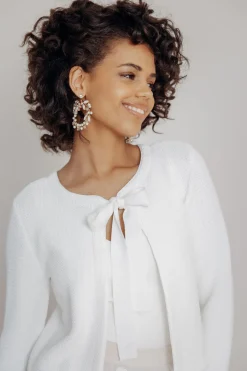 Braut Cardigan aus Stretch-Strick mit Schleife<forever & eva Online