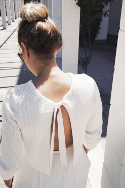 Braut Cardigan aus Stretch-Strick mit Schleife<forever & eva Online