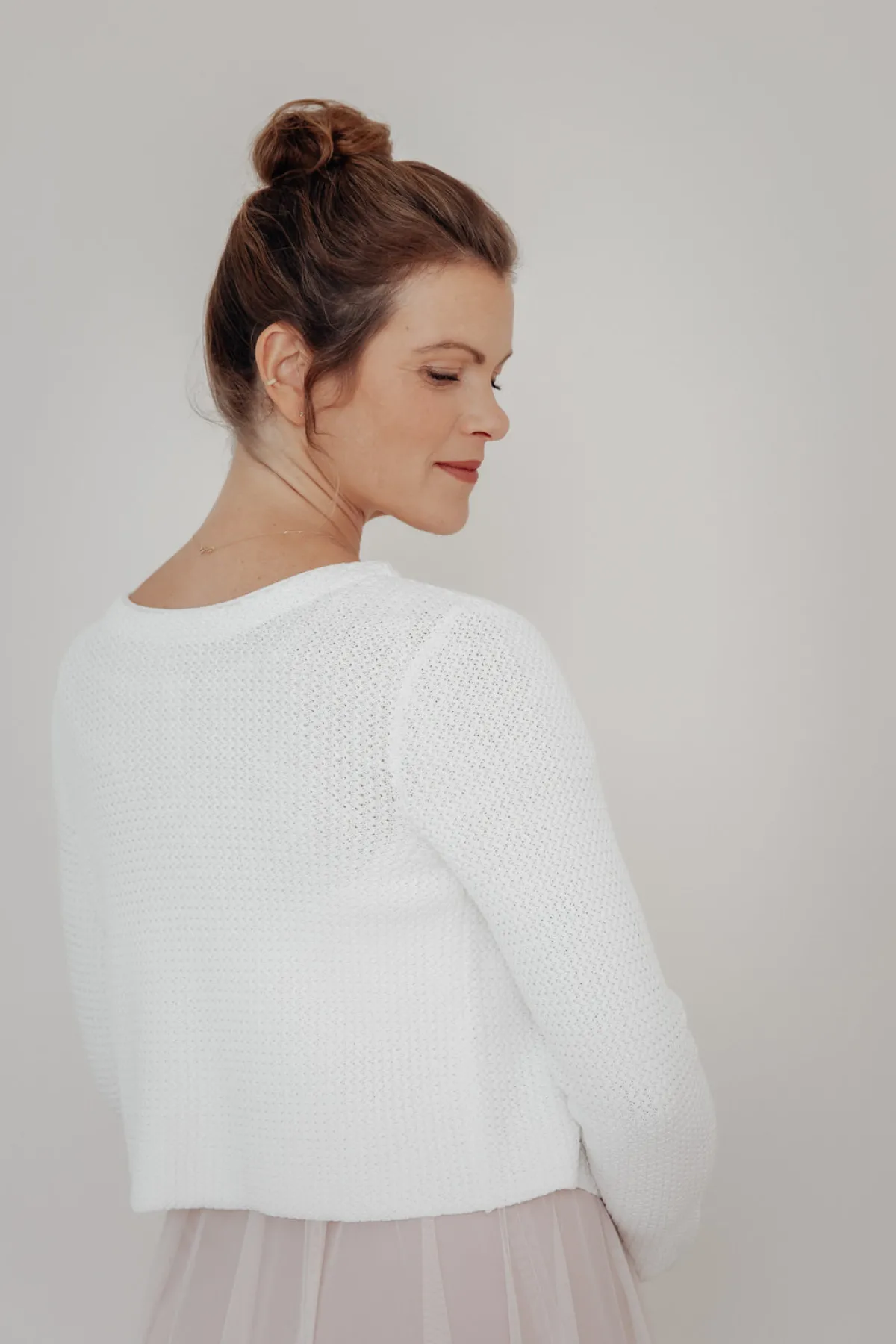 Braut Cardigan aus Stretch-Strick mit Schleife<forever & eva Online