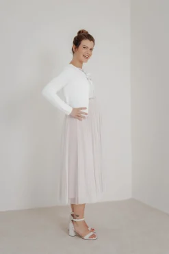 Braut Cardigan aus Stretch-Strick mit Schleife<forever & eva Online