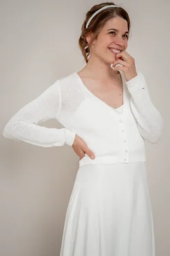 Braut Cardigan mit Perlenknöpfen<forever & eva Clearance