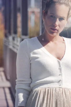 Braut Cardigan mit Perlenknöpfen<forever & eva Clearance