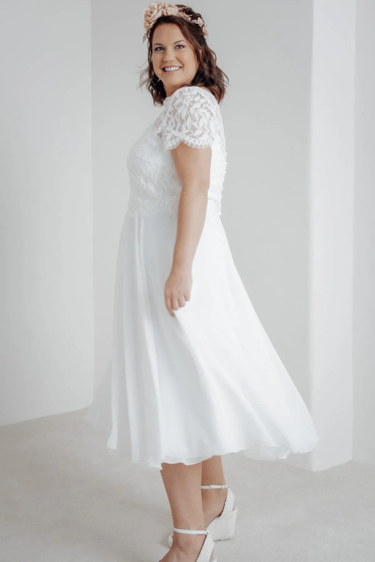 Braut Chiffonrock in Ivory – Emmi Curvy<noni Clearance