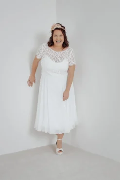 Braut Chiffonrock in Ivory – Emmi Curvy<noni Clearance