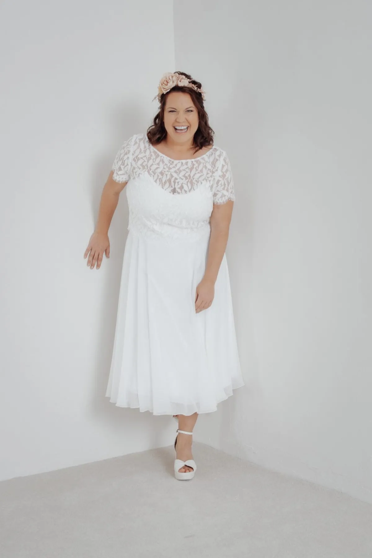Braut Chiffonrock in Ivory – Emmi Curvy<noni Clearance