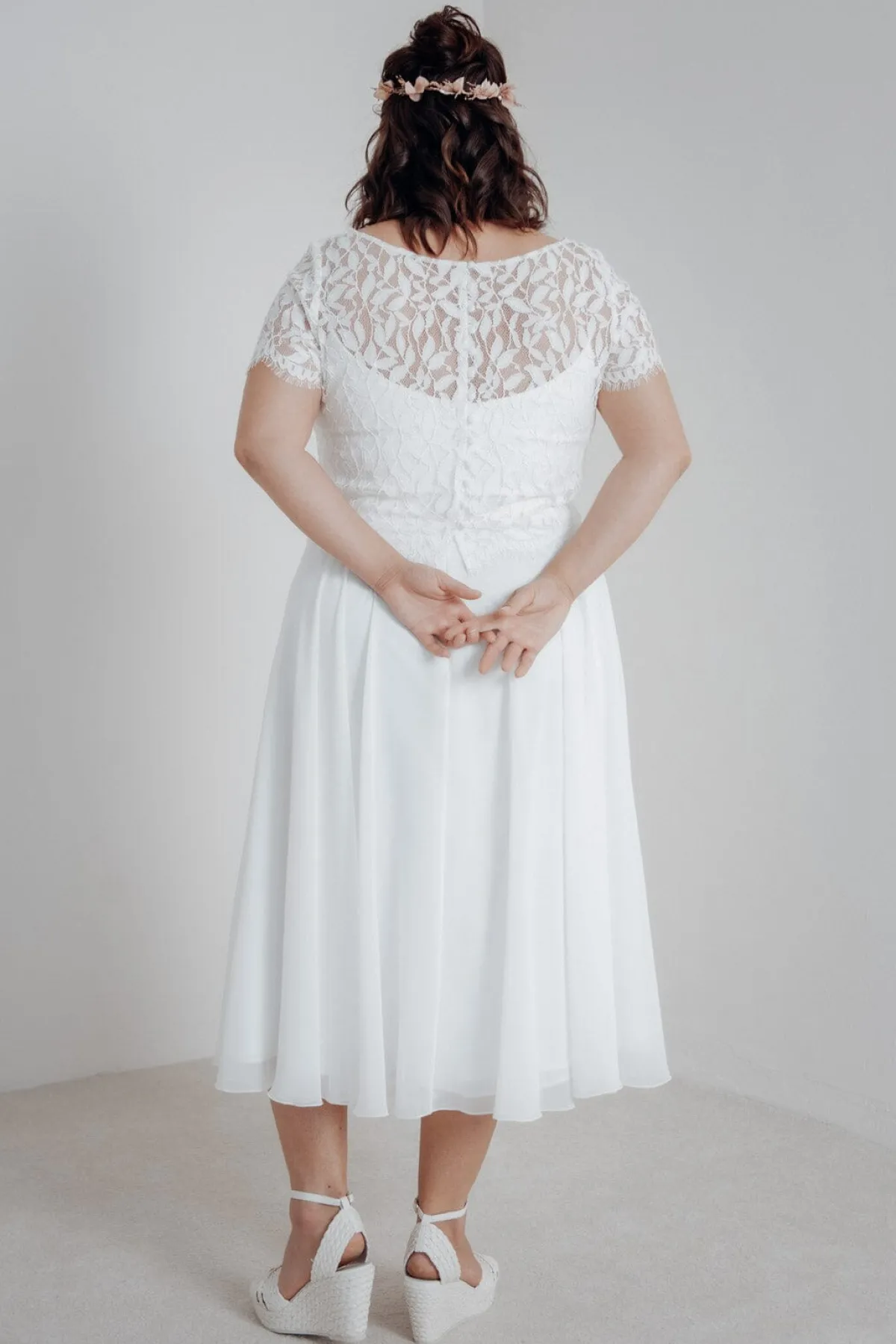 Braut Chiffonrock in Ivory – Emmi Curvy<noni Clearance