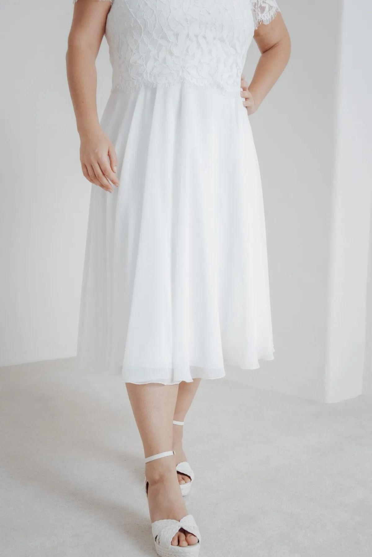 Braut Chiffonrock in Ivory – Emmi Curvy<noni Clearance
