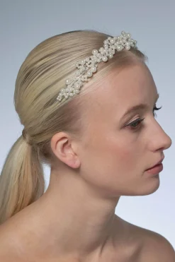 Braut Diadem mit Perlen in Ivory<Poirier Best