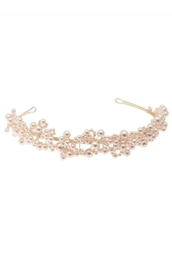 Braut Diadem mit rosafarbenen Perlen<Poirier Sale