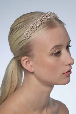 Braut Diadem mit rosafarbenen Perlen<Poirier Sale