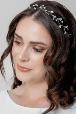 Braut Haarband mit Schmucksteinen und Perlen<Weise Online
