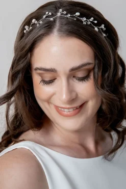 Braut Haarband mit Schmucksteinen und Perlen<Weise Online