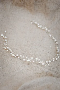 Braut Haarband mit Süßwasserperlen und Strass<Weise New