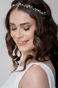 Braut Haarband mit Süßwasserperlen und Strass<Weise New
