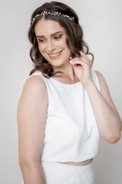 Braut Haarband mit Süßwasserperlen und Strass<Weise New