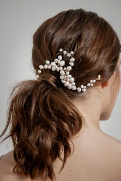 Braut Haarkamm mit großer Perlenverzierung<La Chia Clearance