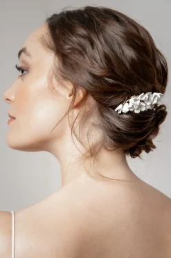 Braut Haarkamm mit Porzellanblüten<Poirier