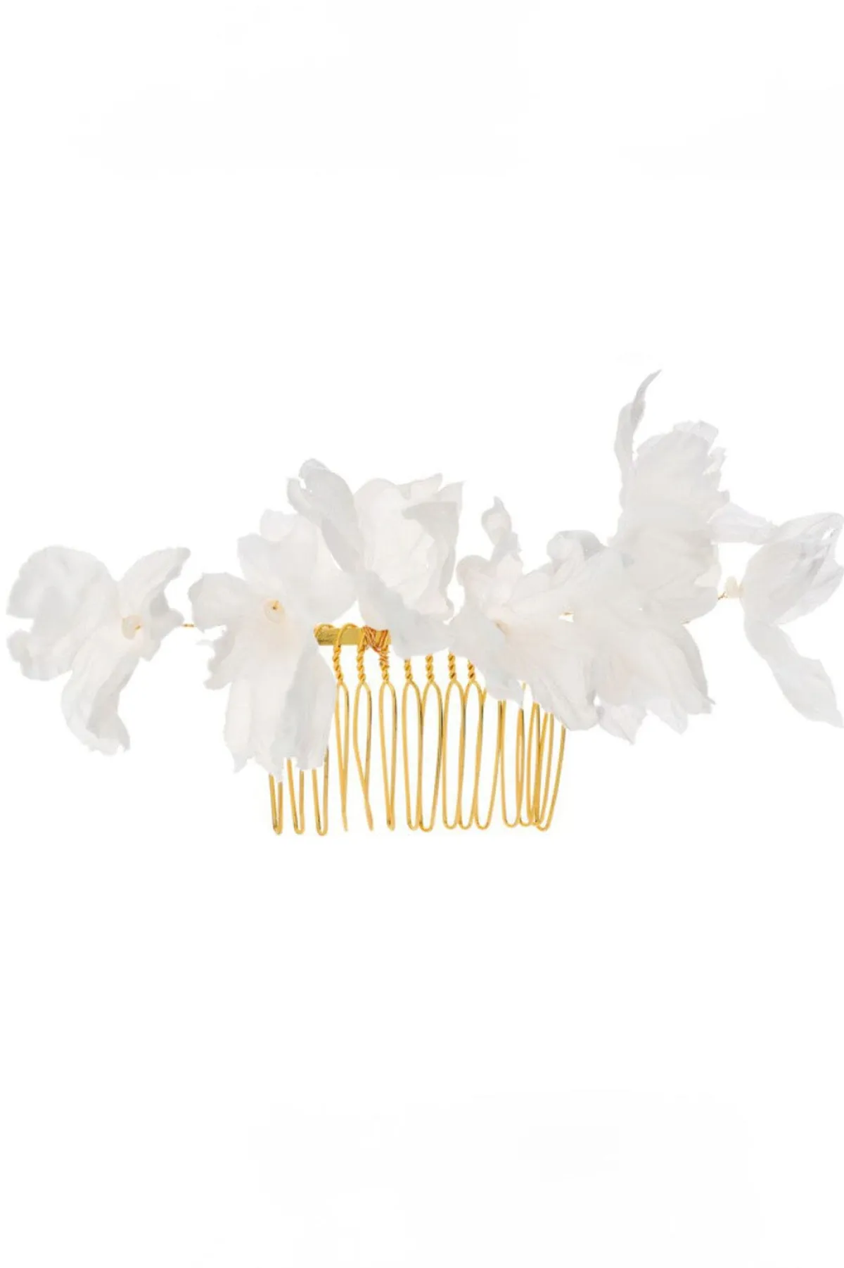 Braut Haarkamm mit Seidenblüten<Novia Blanca Sale