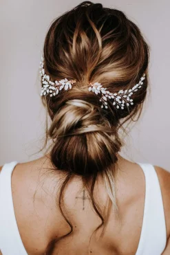 Braut Haarklammer, Haarschmuck mit Opalsteinen<La Chia Hot