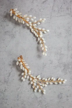 Braut Haarklammer, Haarschmuck mit Opalsteinen<La Chia Hot