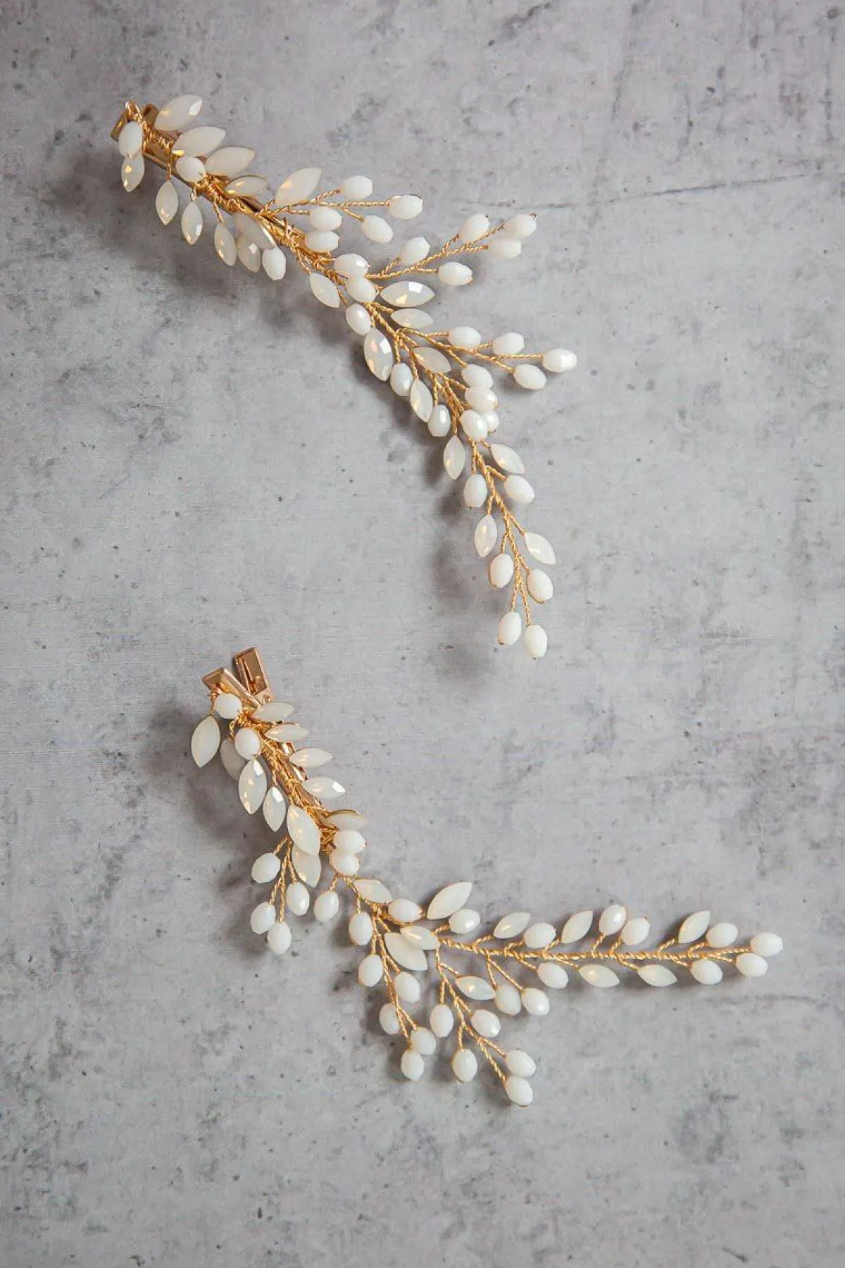 Braut Haarklammer, Haarschmuck mit Opalsteinen<La Chia Hot