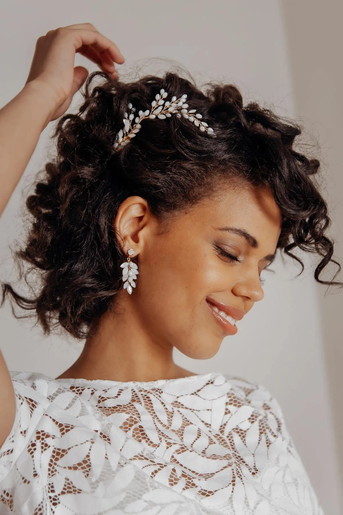 Braut Haarklammer, Haarschmuck mit Opalsteinen<La Chia Hot