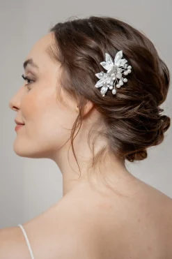 Braut Haarklammer mit Spitze, Süßwasserperlen und Strass<Poirier Hot