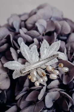 Braut Haarklammer mit Spitze, Süßwasserperlen und Strass<Poirier Hot