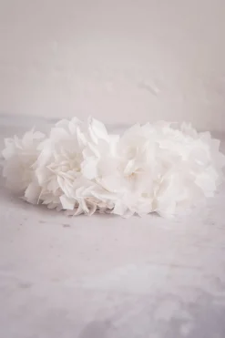Braut Haarreif mit Organdy-Blüten in Ivory<Carla Best