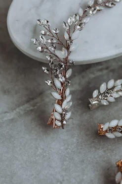 Braut Haarschmuck, Haarspange mit Strass und Kristall<La Chia Clearance