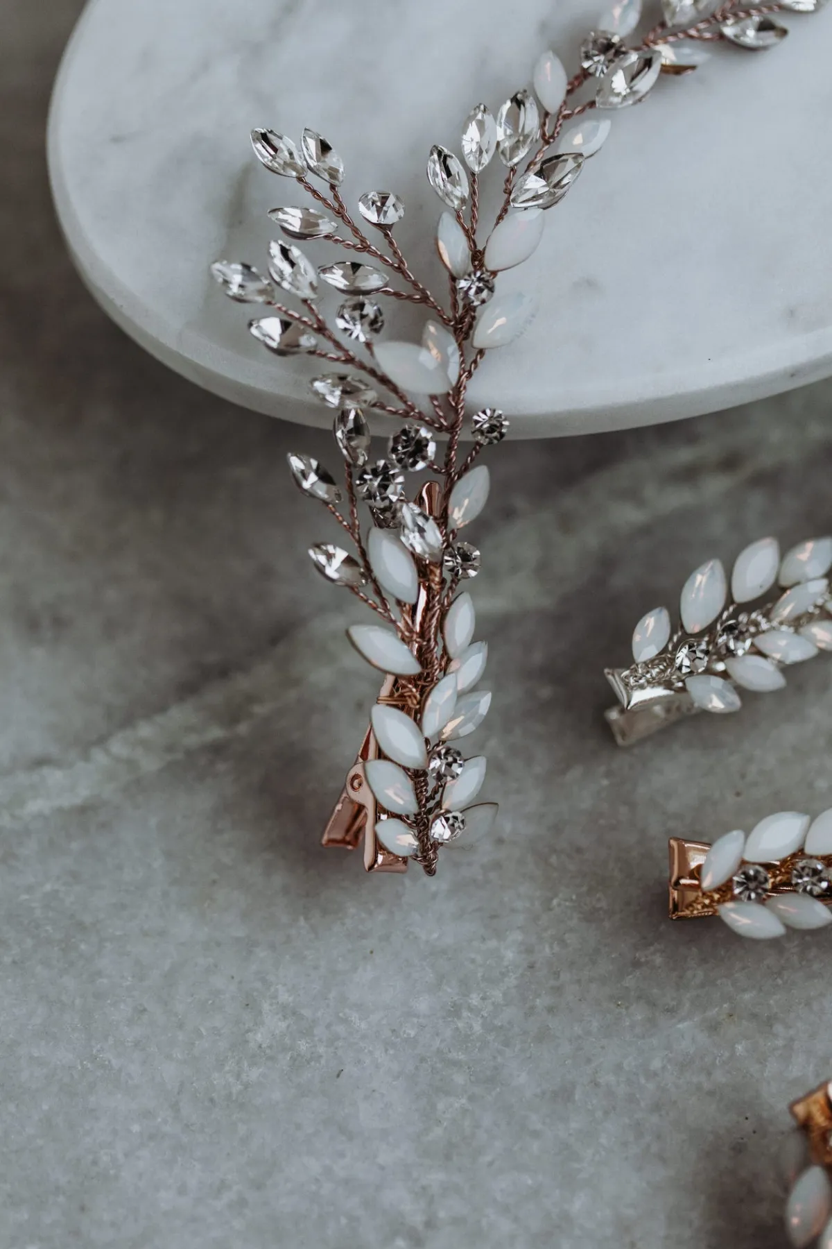 Braut Haarschmuck, Haarspange mit Strass und Kristall<La Chia Clearance