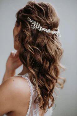 Braut Haarschmuck, Haarspange mit Strass und Kristall<La Chia Clearance