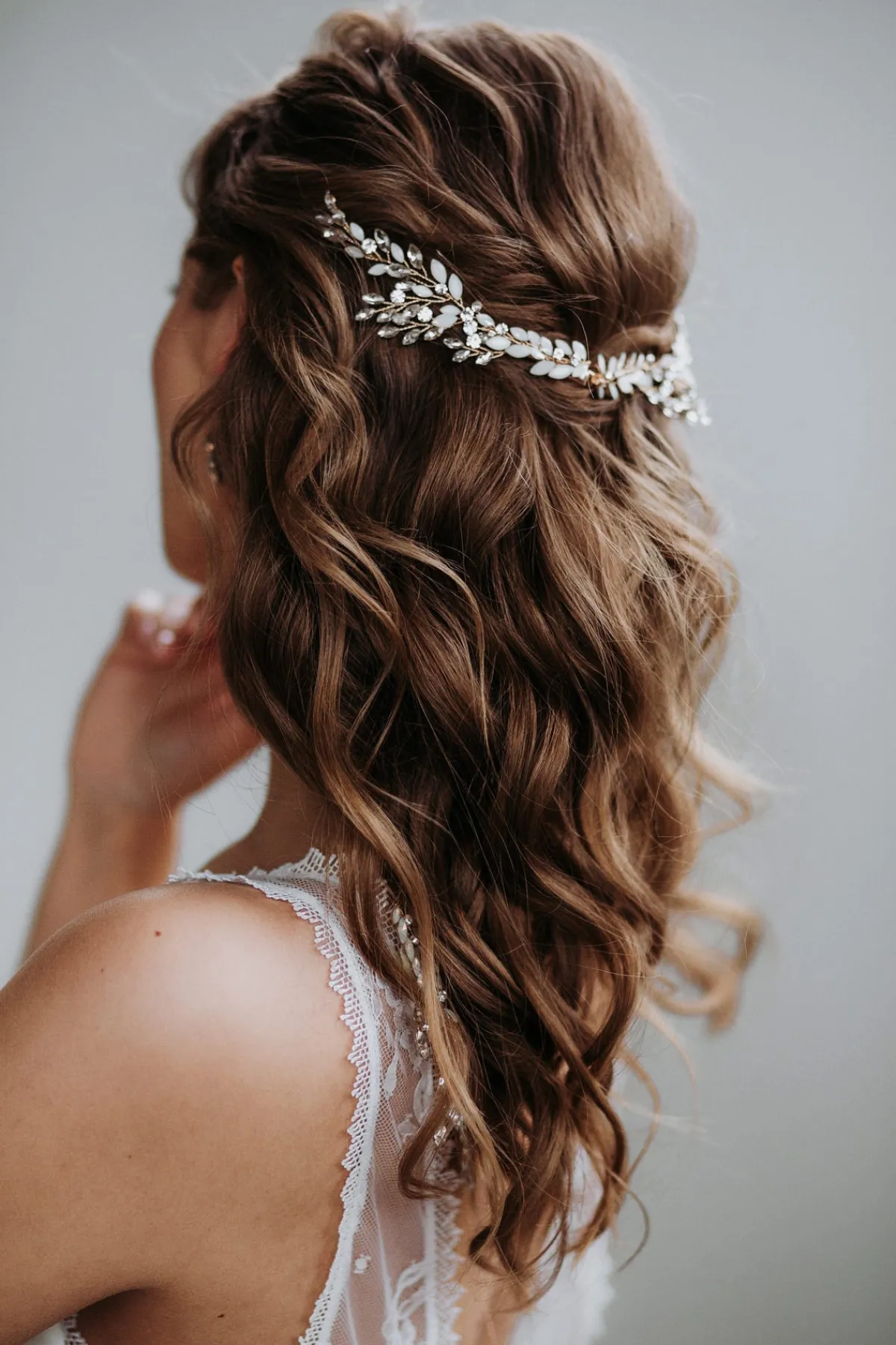 Braut Haarschmuck, Haarspange mit Strass und Kristall<La Chia Clearance