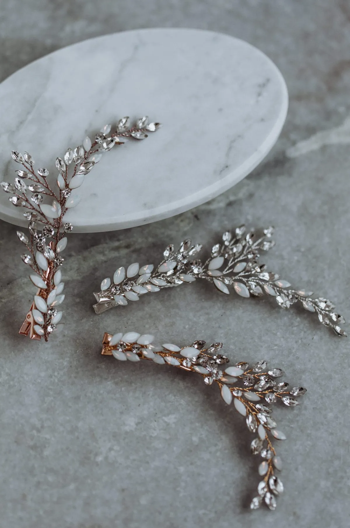 Braut Haarschmuck, Haarspange mit Strass und Kristall<La Chia Clearance