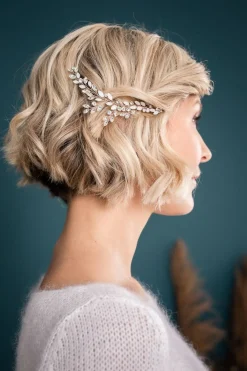 Braut Haarschmuck, Haarspange mit Strass und Kristall<La Chia Clearance