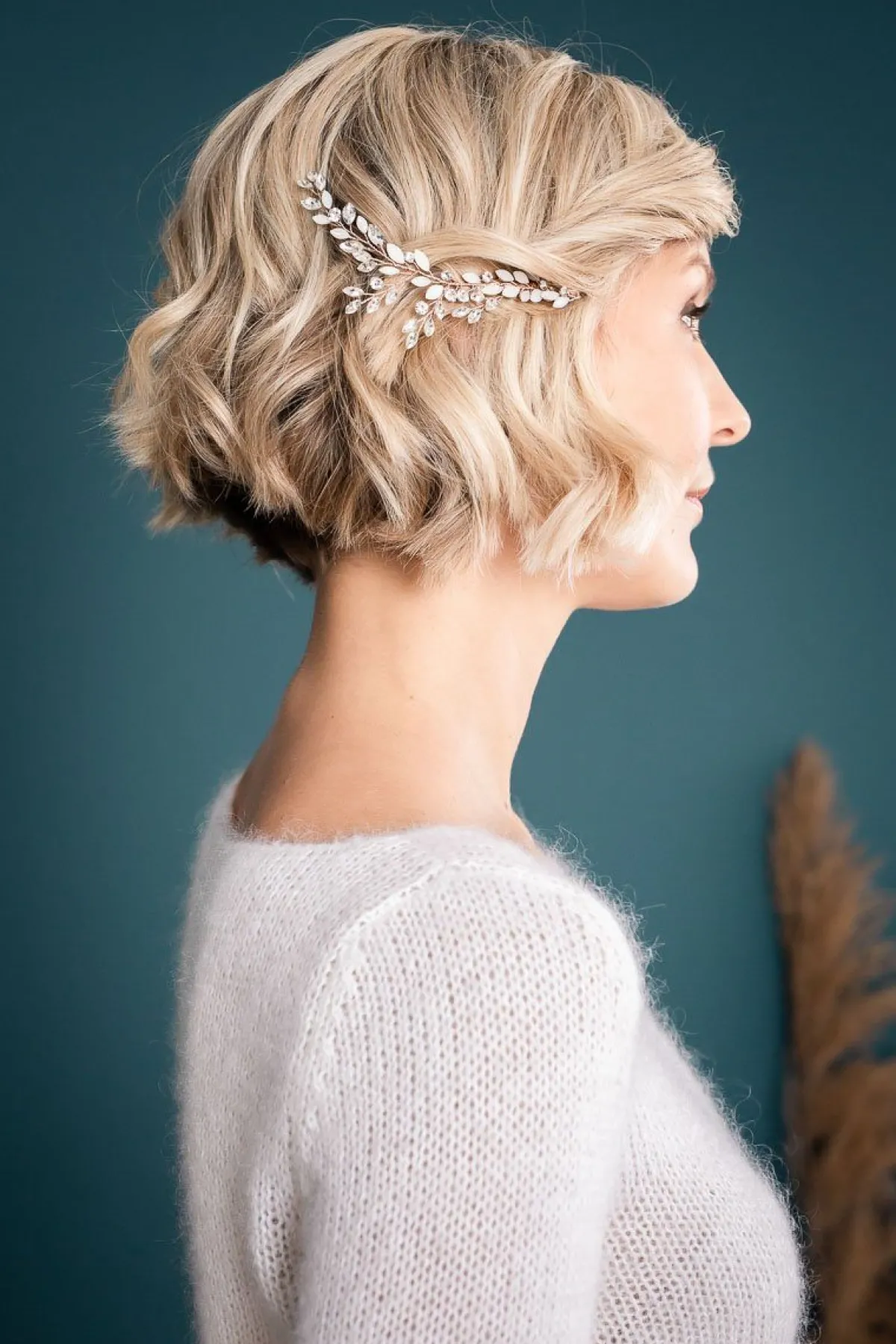 Braut Haarschmuck, Haarspange mit Strass und Kristall<La Chia Clearance