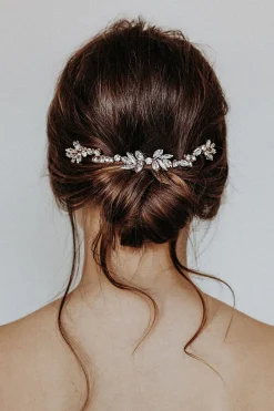 Braut Headpiece in Roségold mit Strass-Blättern<La Chia Hot