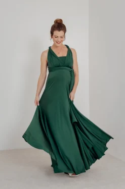 Brautjungfernkleid zum Wickeln – Ballgown Forest Green<twobirds Outlet