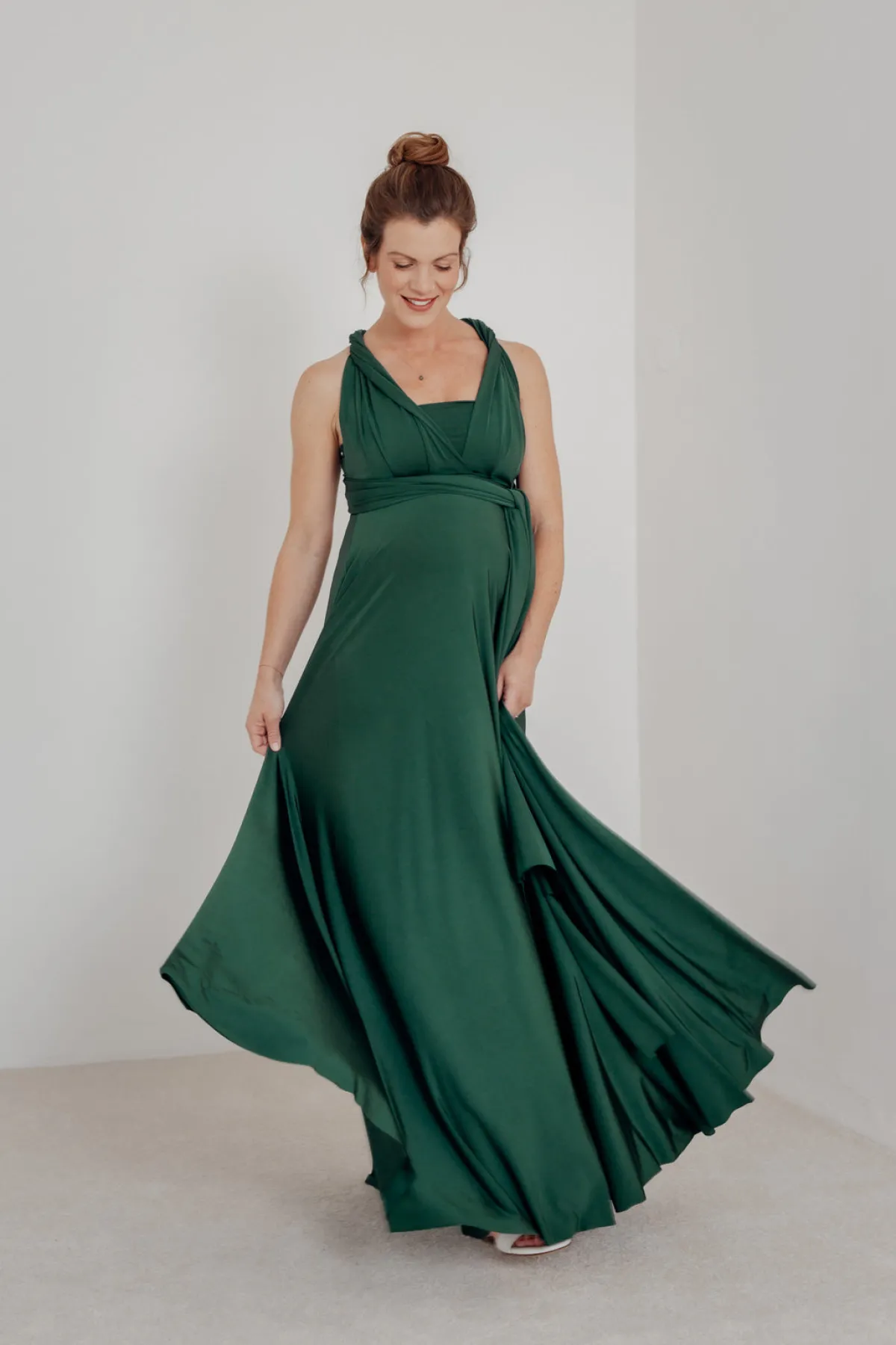 Brautjungfernkleid zum Wickeln – Ballgown Forest Green<twobirds Outlet