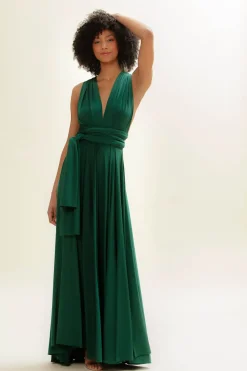 Brautjungfernkleid zum Wickeln – Ballgown Forest Green<twobirds Outlet