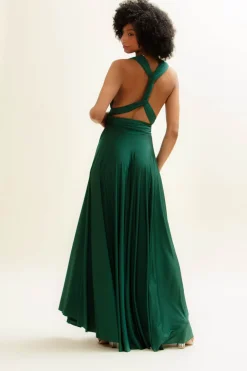 Brautjungfernkleid zum Wickeln – Ballgown Forest Green<twobirds Outlet