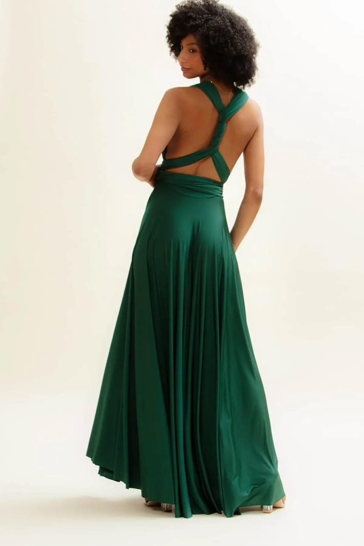 Brautjungfernkleid zum Wickeln – Ballgown Forest Green<twobirds Outlet
