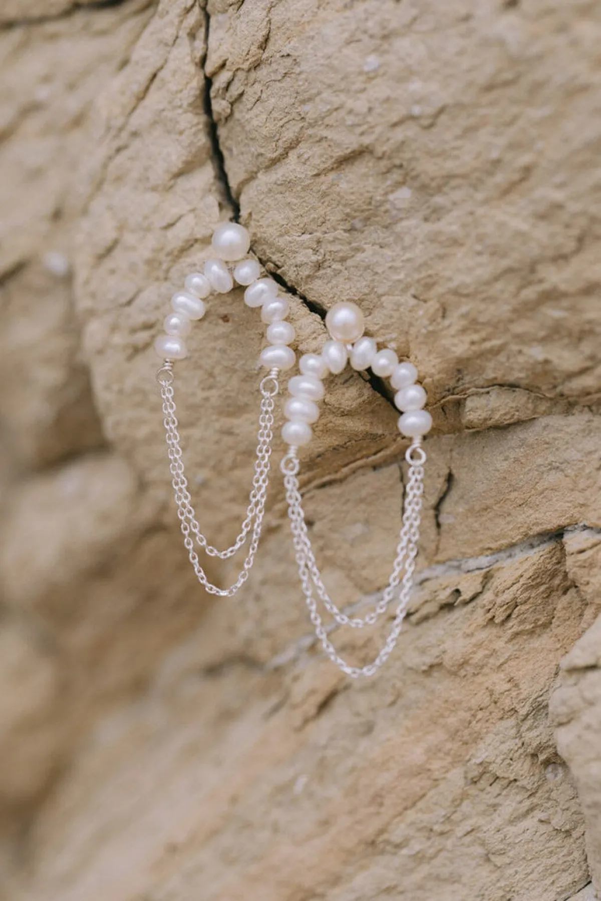 Braut Ohrringe mit Perlen und Kettengliedern – Waverider<Juvelan Discount