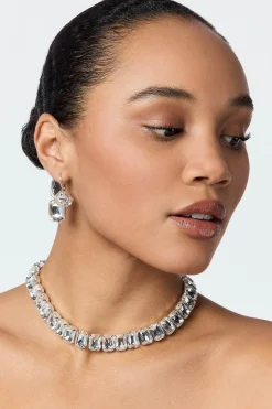 Braut Ohrringe mit Strass-Anhängern<Poirier