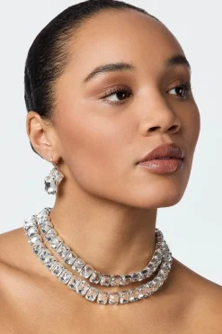 Braut Ohrringe mit Strass-Anhängern<Poirier