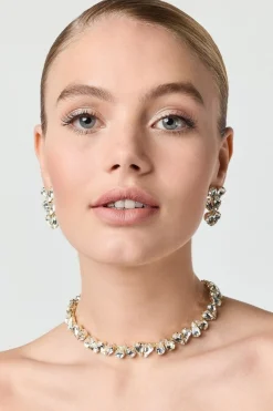 Braut Ohrstecker mit Strass-Herzchen<Poirier Discount