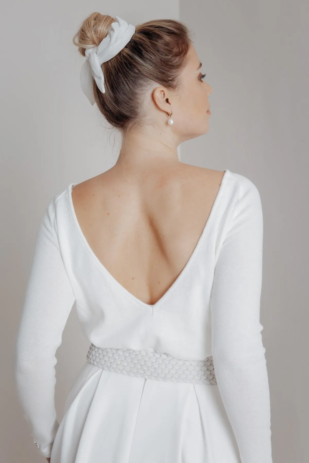 Braut Pullover aus Feinstrick mit V-Ausschnitt<forever & eva New