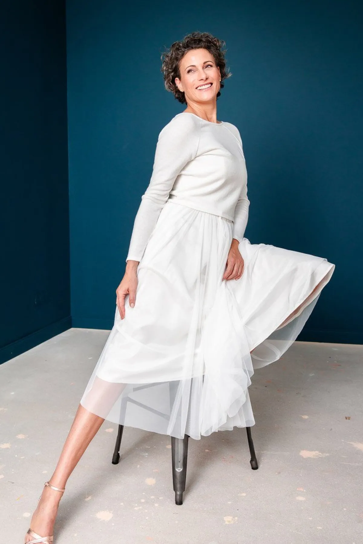 Braut Pullover aus Feinstrick mit V-Ausschnitt<forever & eva New